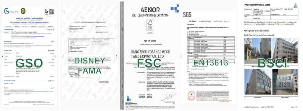 YOBANG SKATEBOARD CERTIFICATIONS